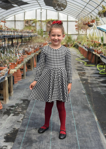 Black Gingham Twirl Dress