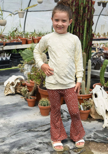 Rust Flares and Cream Sweater Set