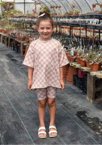 Girls checkered summer set casual 