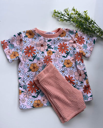 Girls floral tee and bike shorts 