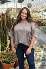 Oversized micro polka dot tee taupe tan