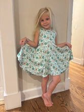 Girls coffee cake pop dress in latte green